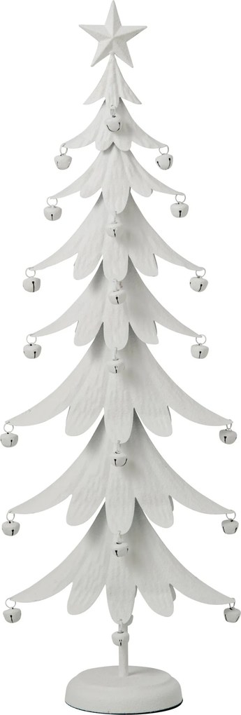 Biely antik kovový stromček s rolničkami Christmas Tree XL - 25 * 13 * 78,5 cm
