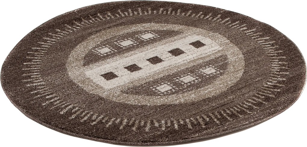 TA Koberec K189A TMAVO BÉŽOVÉ SARI KOLESO 3UX Rozmer: 100x100 cm