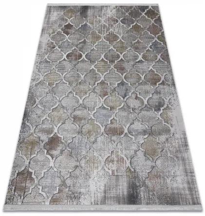 Moderný koberec LUCE 75 vzor Marocký ďatelina vintage - Štrukturálny sivá / horčica Veľkosť: 192x290 cm