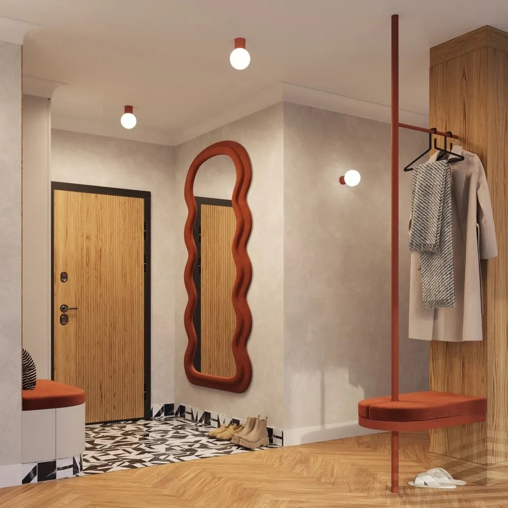 Oranžové stropné svietidlo so skleneným tienidlom ø 12 cm Orbital – Sollux