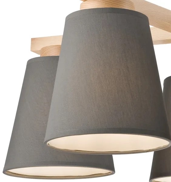 Prisadený luster ELLIE 5xE27/60W/230V šedá