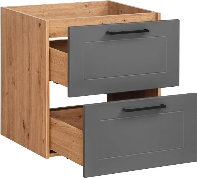 Comad Kúpeľňová skrinka pod umývadlo Madera Grey 60 grafit/dub artisan