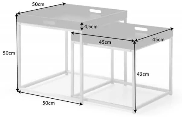 Konferenčný stolík Elements set 2ks čierna stolík s podnosmi