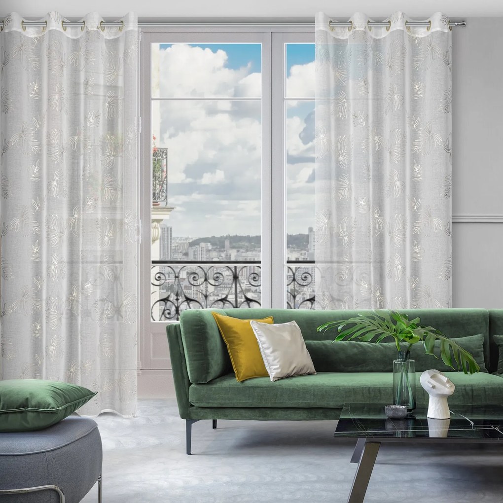 ZÁCLONA NA KRÚŽKOCH CAPRI 140X250 CM VZOROVANÁ