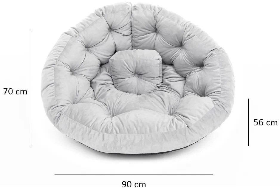 Designové křeslo KIKU LARGE šedé