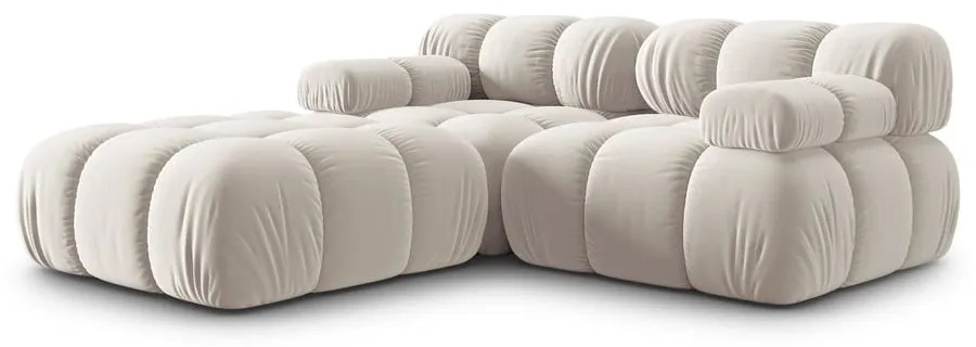 Béžová zamatová modulárna rohová pohovka (variabilná) Bellis – Micadoni