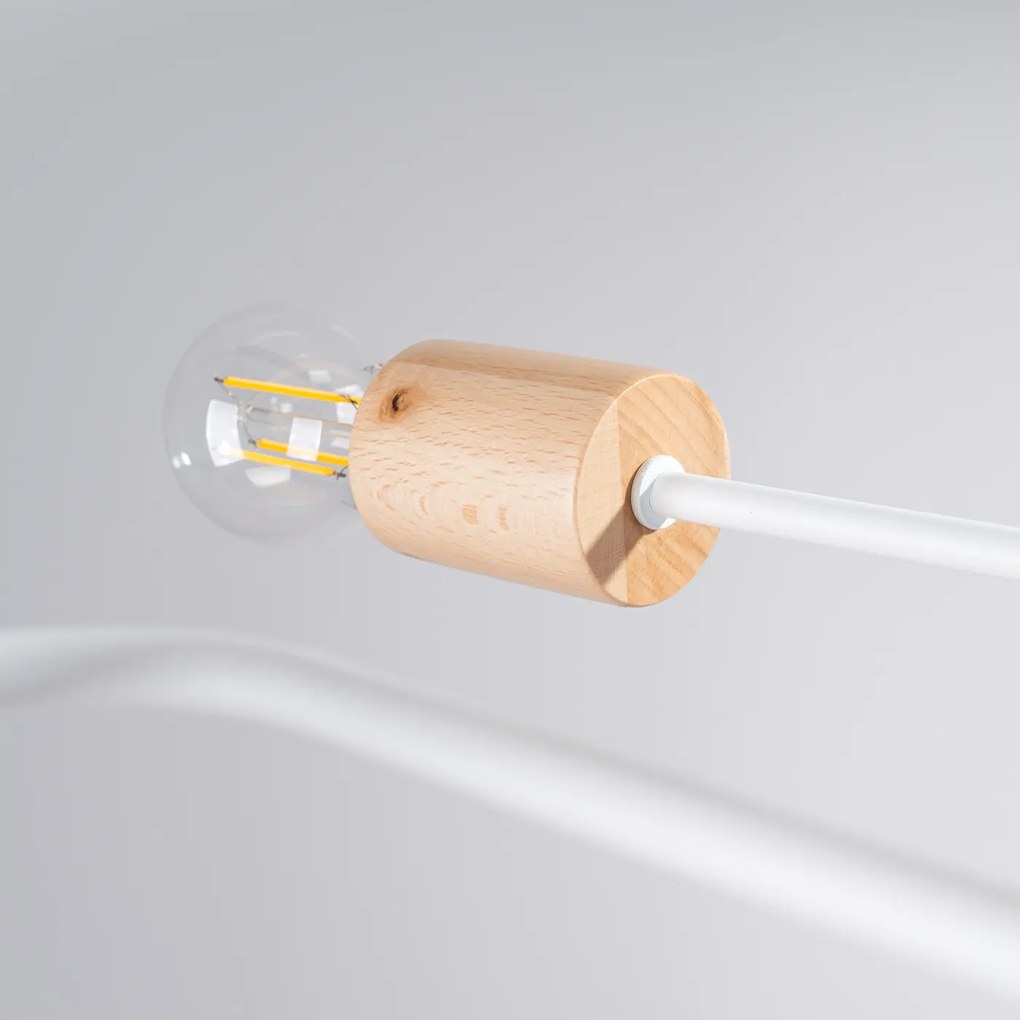 Stropné svietidlo Timbo 6, drevené telo svietidla, w