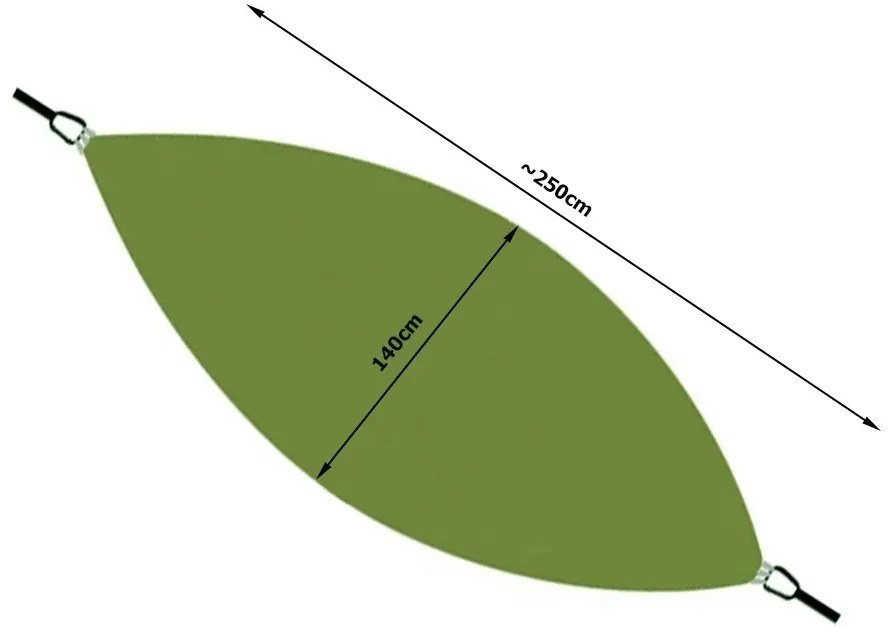 Zaparkorun Outdoorový hamak - hojdacia sieť so sieťkou proti hmyzu - olivová