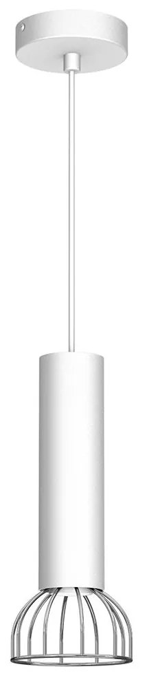 Luster na lanku DANTE 1xGU10/25W/230V biela/lesklý chróm