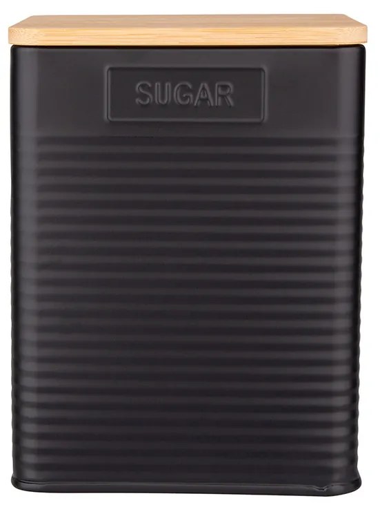 Altom Plechová dóza Sugar, čierna