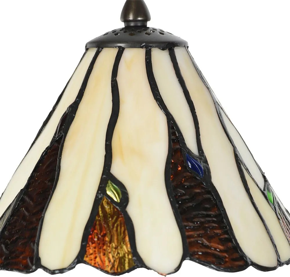 Béžovo-hnedá stolná lampa Tiffany Titto - Ø 20*60 cm E14/ 1*40W