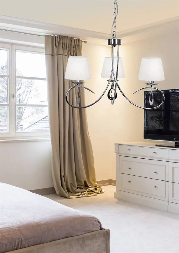 Candellux Biely závesný luster Arnika pre žiarovku 3x E14 33-21663