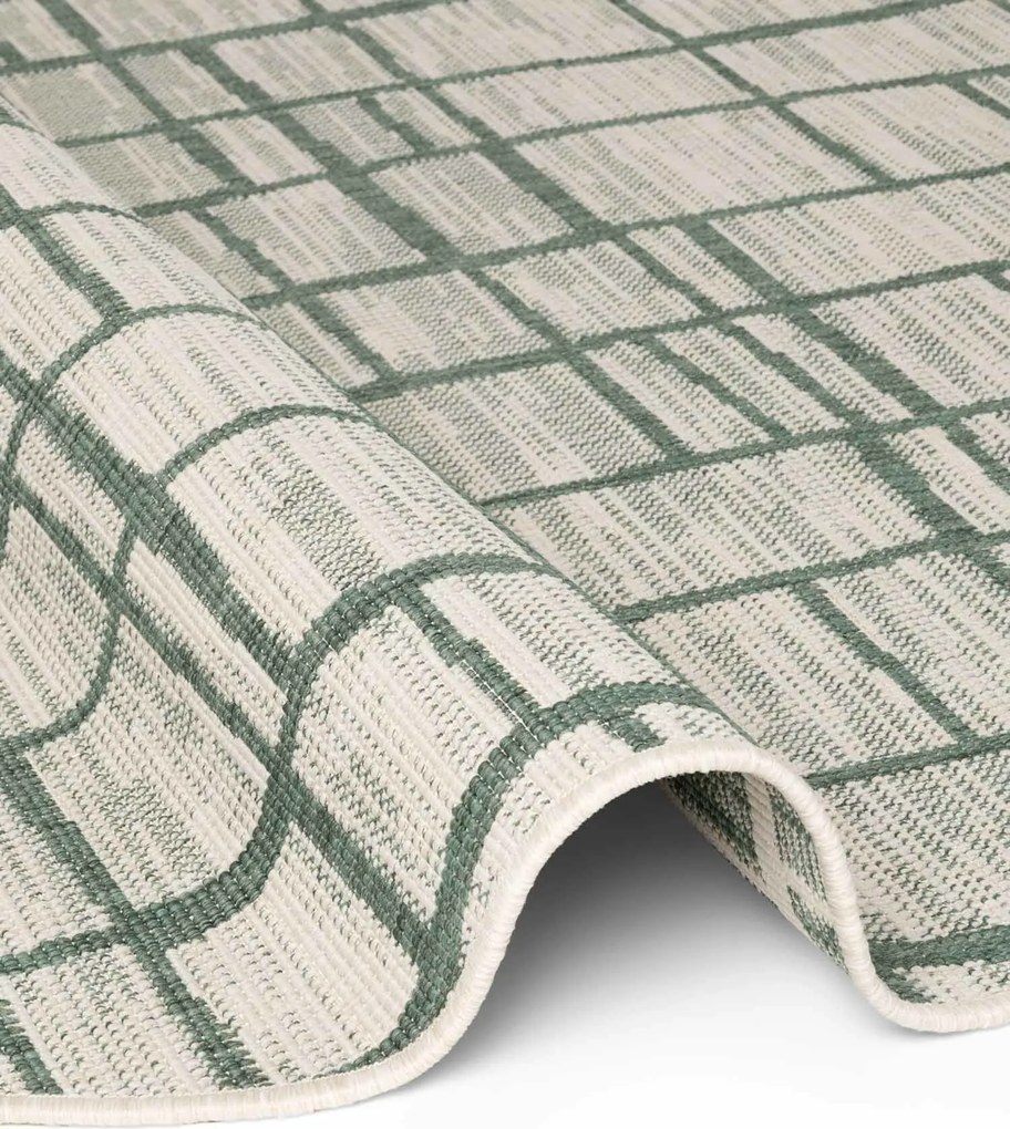 Ted Baker, Kusový koberec Ted Baker Haringey 106389 Green White kruh, 200x200, zelená, chodba / predsieň