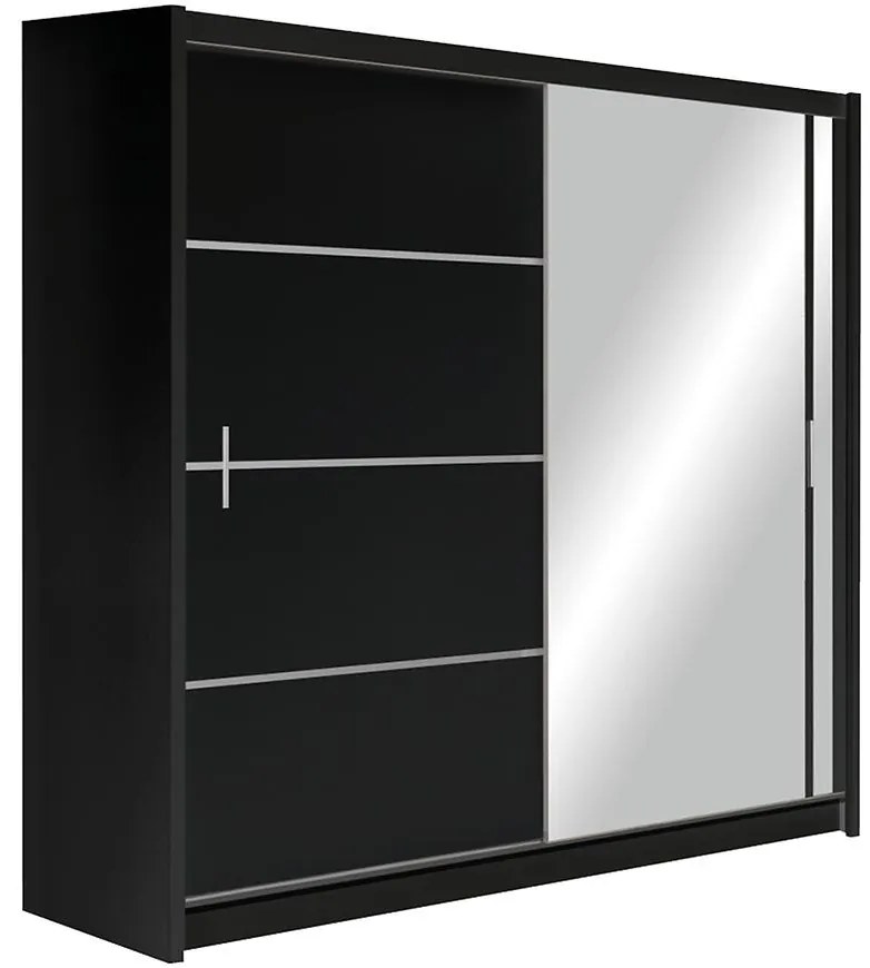 Skriňa Vista 203 čierna / zrkadlo