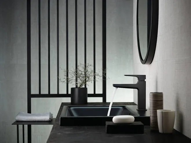 Hansgrohe Metropol, umývadlová batéria 110 s výpustom Push-Open, čierna matná, HAN-32507670