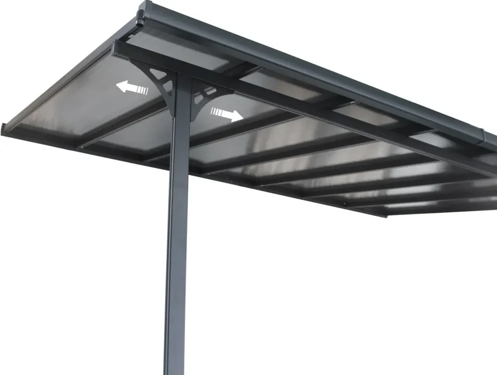 Hliníková pergola XL - 618x305cm - transparentný polykarbonát