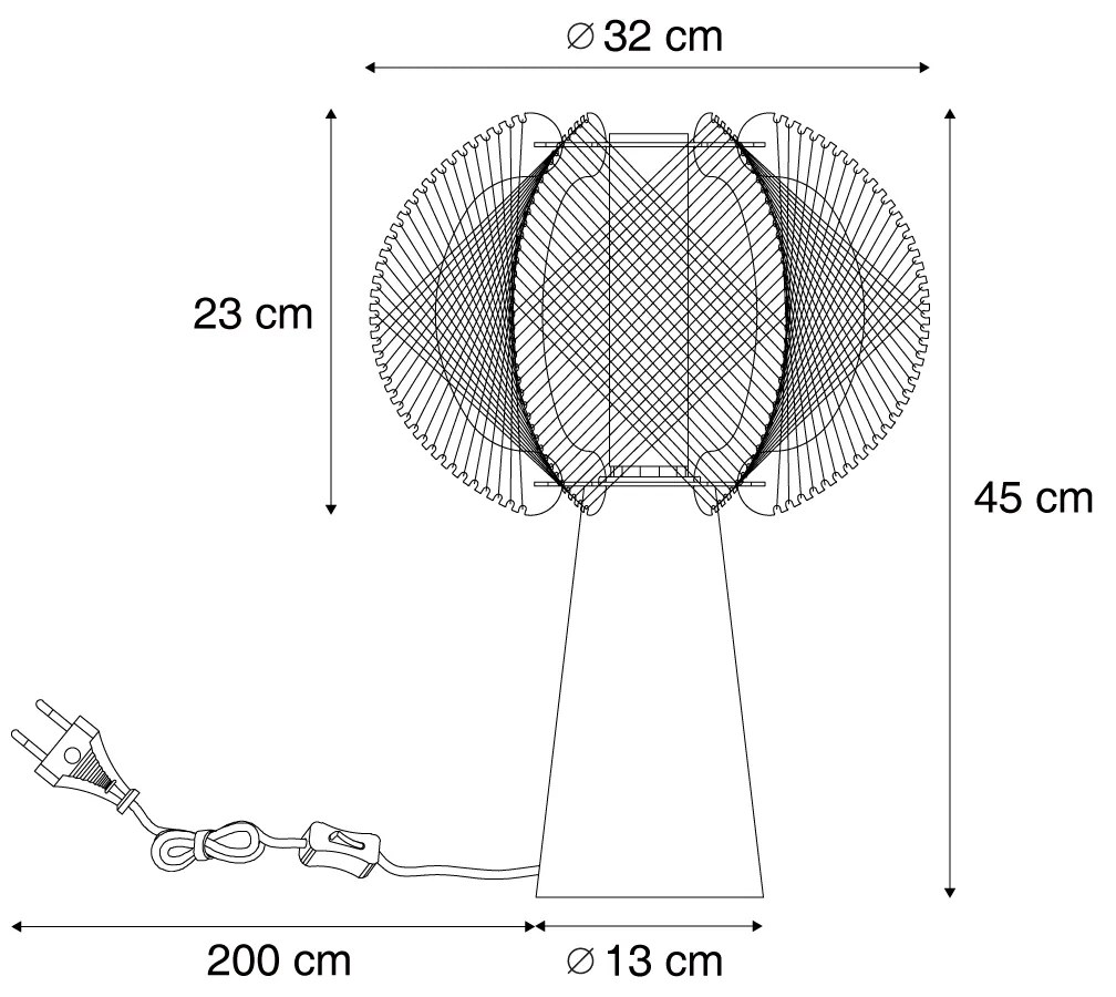 Japandi stolná lampa béžová 47cm - Gertie