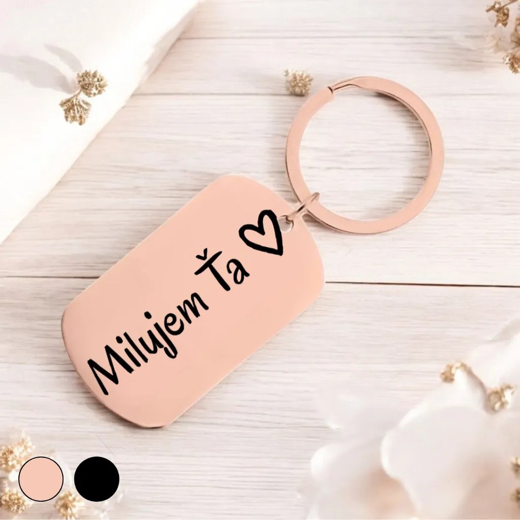 Ahome Krásna kovová kľúčenka - Milujem Ťa Vyberte farbu: Rose gold