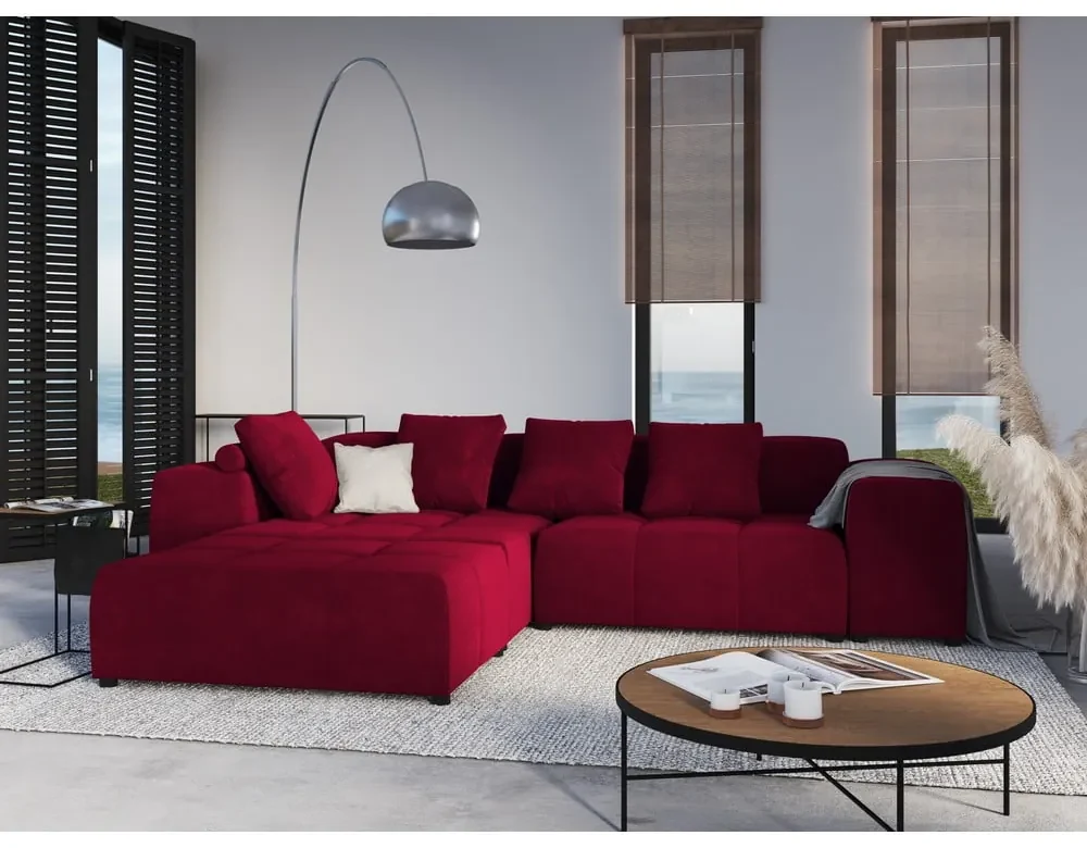 Červený zamatový vankúš k modulárnej pohovke Rome Velvet - Cosmopolitan Design