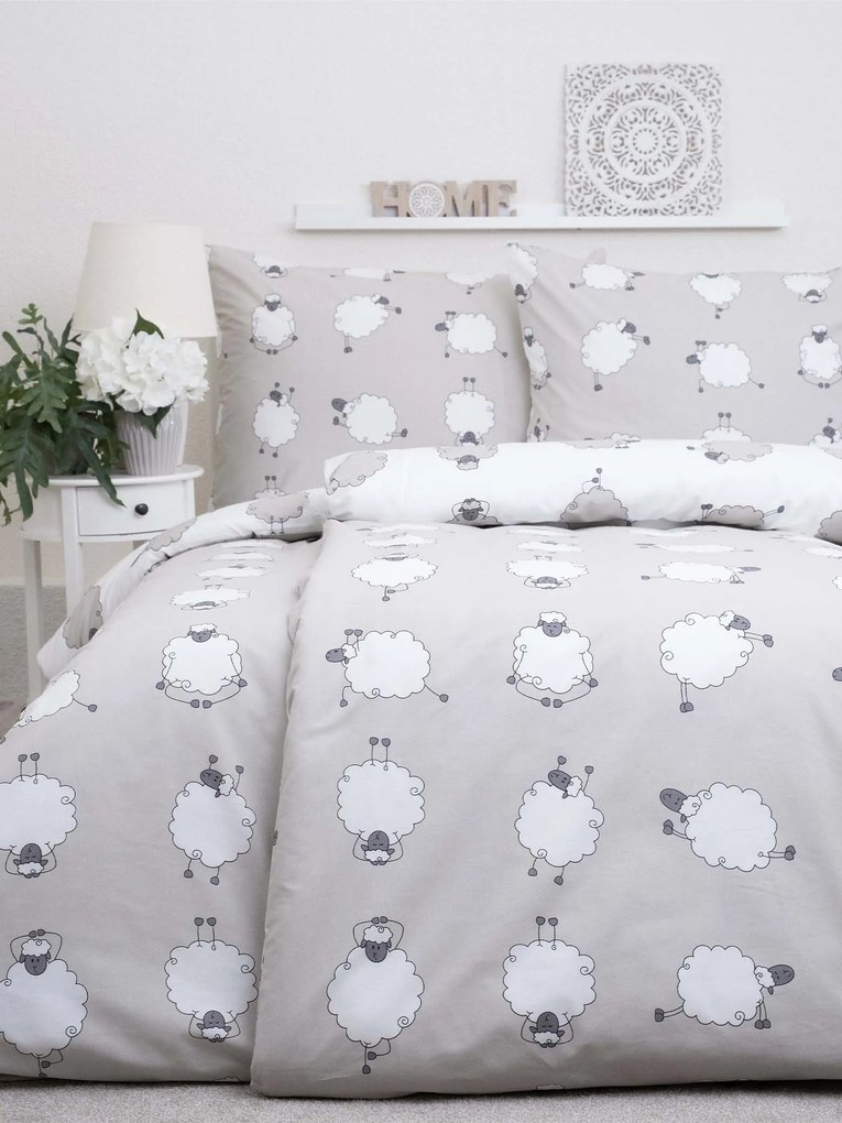 Francúzske bavlnené obliečky Renforcé – Ovečky Morning Yoga