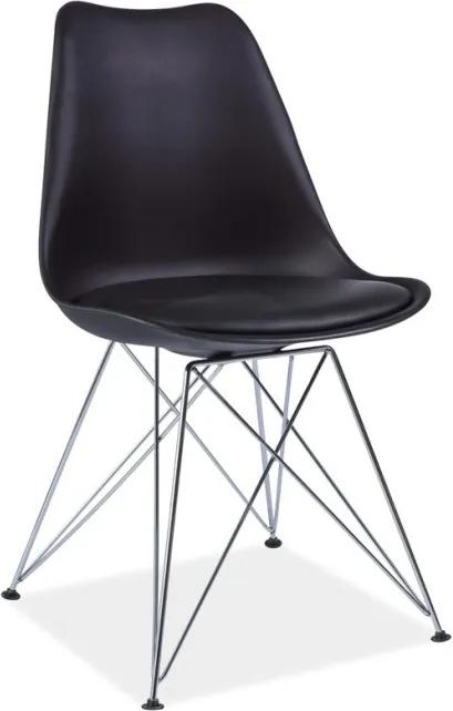 Židle, černá + chromové nohy, METAL NEW 0000183473 Tempo Kondela