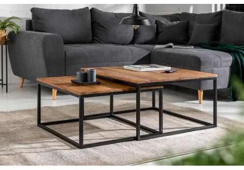 Konferenčný stôl 40001 75x75cm 2-Set Drevo Palisander - Komfort-nábytok