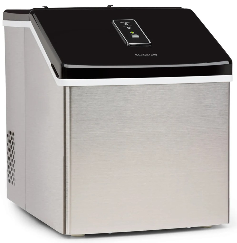 Klarstein Clearcube, výrobník ľadu, 13 kg/24 h, nehrdzavejúca oceľ, čierny