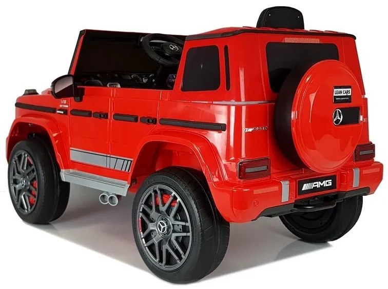 LEAN CARS ELEKTRICKÉ AUTÍČKO - MERCEDES G63 - NELAKOVANÉ ČERVENÉ  - 2x45W MOTOR - 12V7Ah BATÉRIA -2022