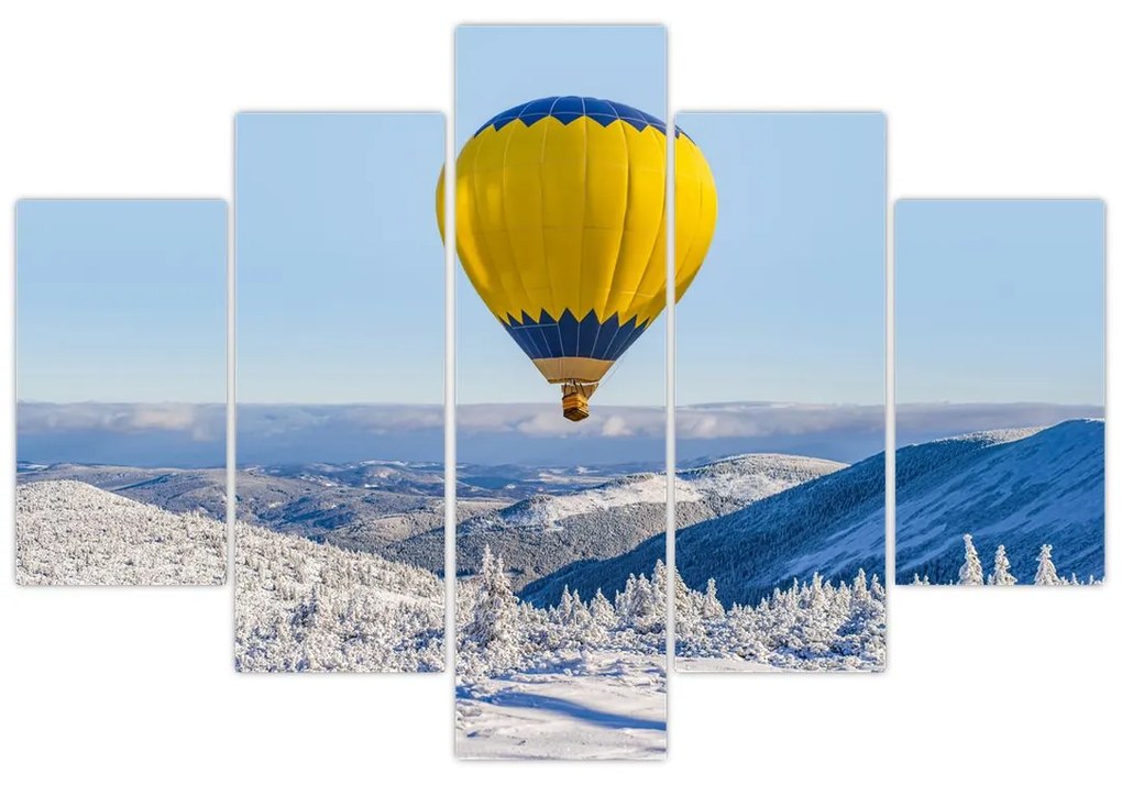 Obraz - Let nad zimnou krajinou (150x105 cm)