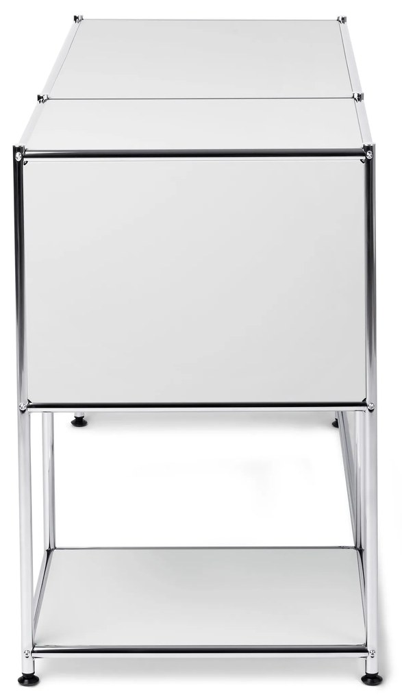 Kovový písací stôl »CN3« s výklopnými dvierkami, biely