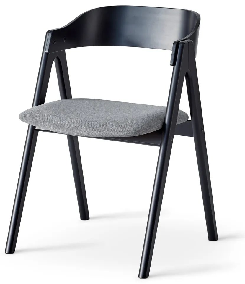 Čierna jedálenská stolička z bukového dreva so sivým sedákom Findahl by Hammel Mette