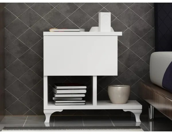 Nočný stolík CAST 46,8x46,8 cm biela