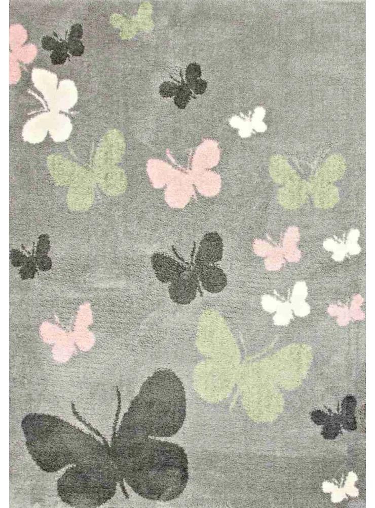 Kusový koberec Motýle šedý 2, Velikosti 120x160cm