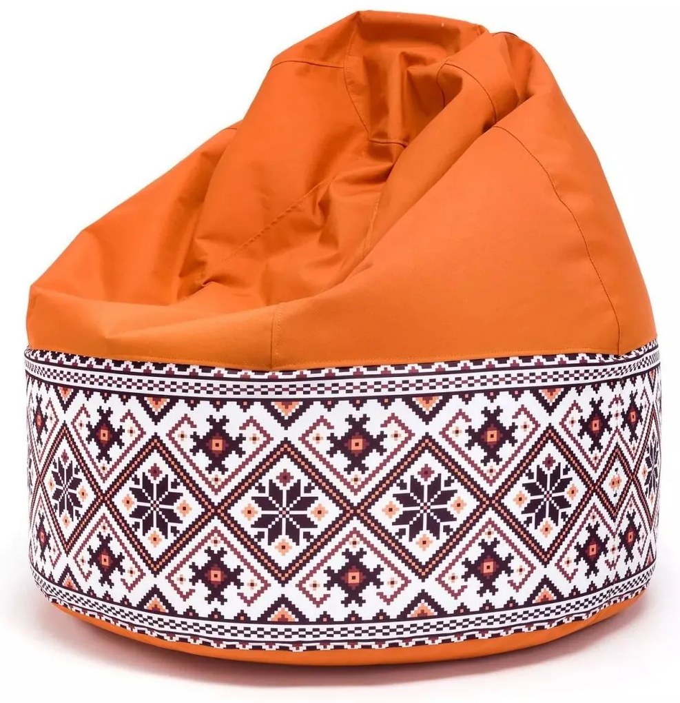 Sedací vak Viper Outdoor Folk – pohodlie s ľudovým štýlom do interiéru aj exteriéru Farba: Folk 2 - M15 oranžovo-hnedý