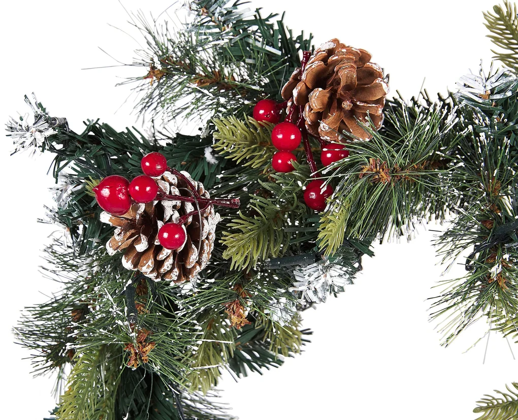 Zasnežená vianočná girlanda s LED osvetlením 270 cm zelená PAIMIO Beliani