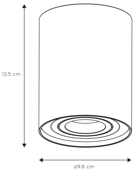 Lucide 22952/11/30 - Bodové svietidlo TUBE 1xGU10/50W/230V čierna