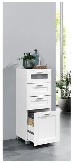 Livarno home Kúpeľňová skrinka Basel + Skrinka so zrkadlom Basel + Skrinka do kúpeľne Basel  (800008683)