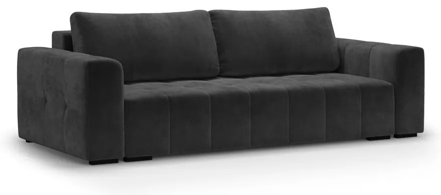 Tmavosivá zamatová rozkladacia pohovka Milo Casa Luca