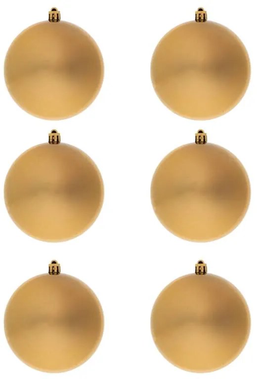 DECOLED Plastová guľa, 10 cm, zlatá, 6x lesklá
