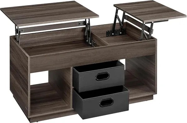 Konferenčný stolík Vasagle Uma s výsuvnou doskou 100 cm tmavohnedý