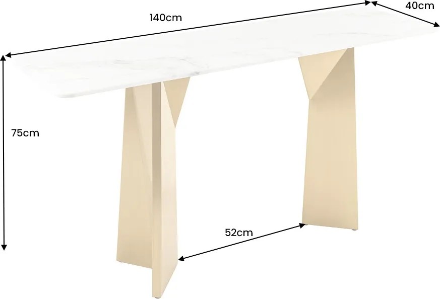 Dizajnová konzola Napayshni 140 cm biela