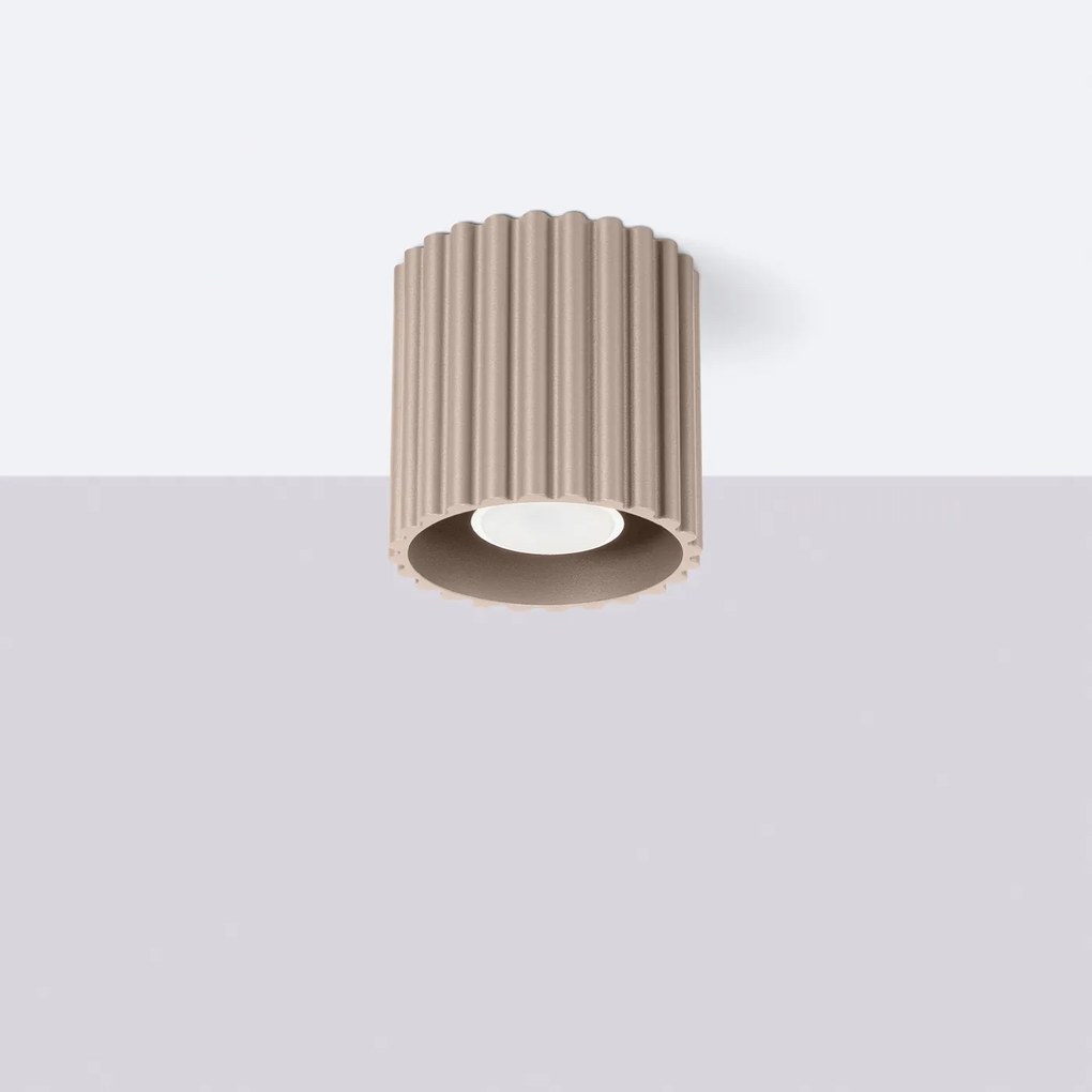 Stropné svietidlo Aura, 1x tmavobéžové hliníkové tienidlo, (10 cm)