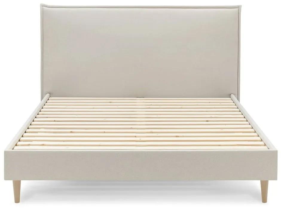Béžová dvojlôžková posteľ Bobochic Paris Sary Light, 160 x 200 cm