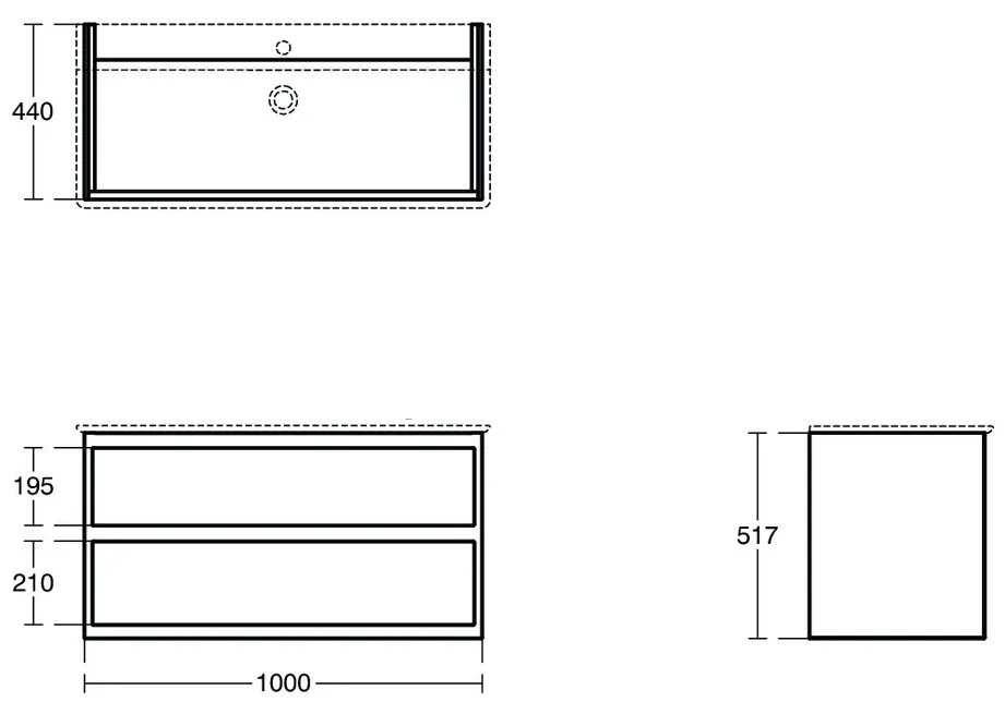 Ideal Standard Connect Air - Skrinka pod umývadlo 1000 mm, 2 zásuvky, svetlé drevo E0821UK