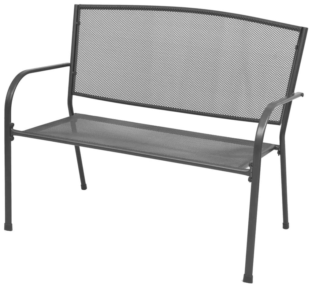 vidaXL Záhradná lavička 108 cm, oceľ a sieťovina, antracitová