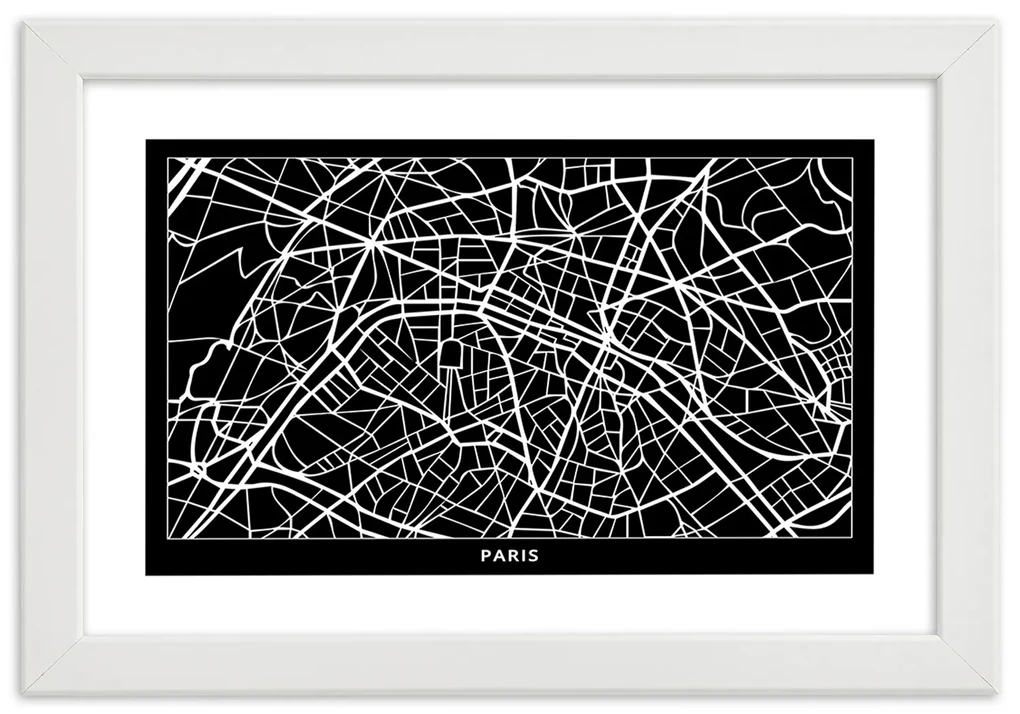 Gario Plagát Plán mesta Paríž Farba rámu: Bez rámu, Rozmery: 60 x 40 cm