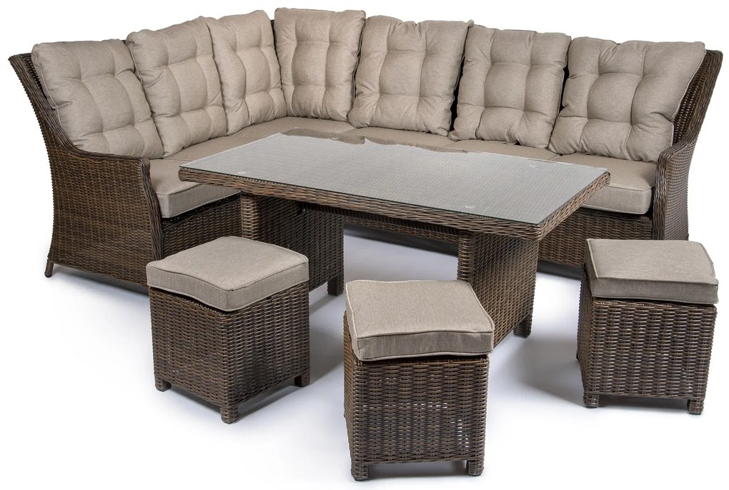 Záhradná rohová súprava BERKLEY tmavohnedá verzia rohu: ľavý roh