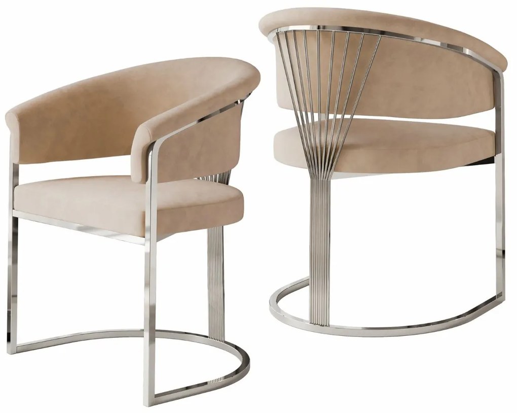 JEDÁLENSKÁ STOLIČKA GISELLE BÉŽOVÁ + CHRÓM