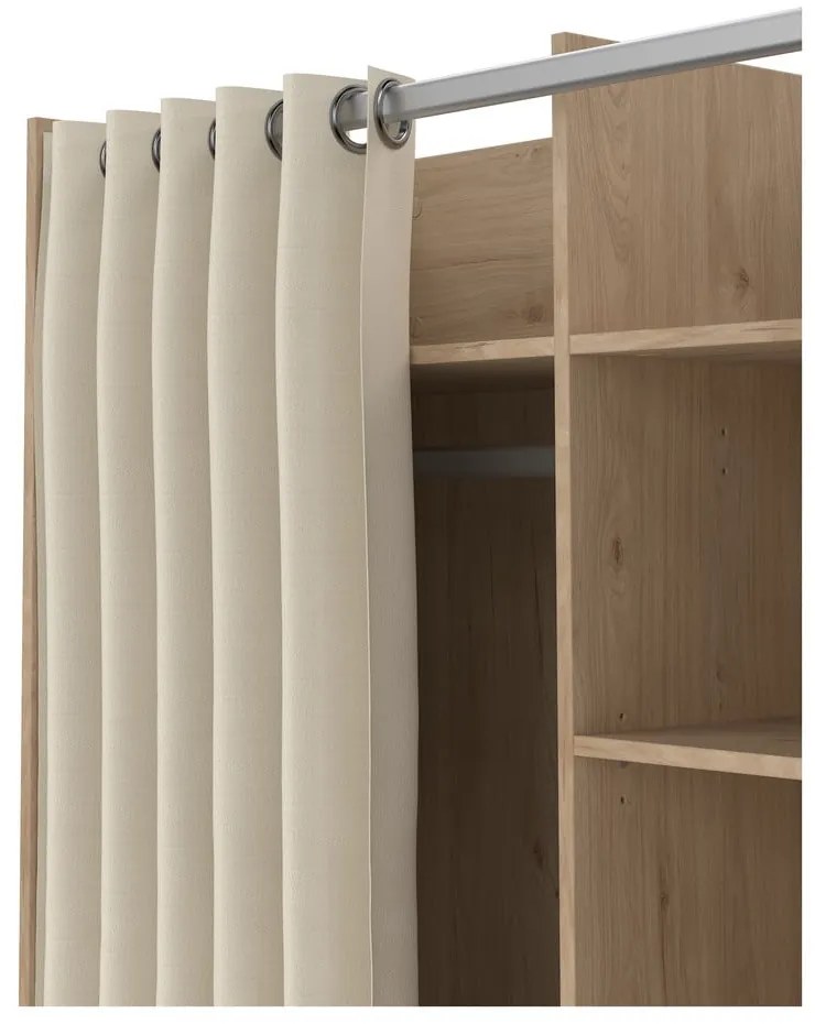 Šatníková skriňa v dekore duba v bielo-béžovej farbe 100x160 cm Kit – Tvilum