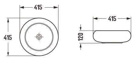 Mexen Lola, umývadlo na dosku 41,5 x 41,5 x 12 cm, biela, 22214100